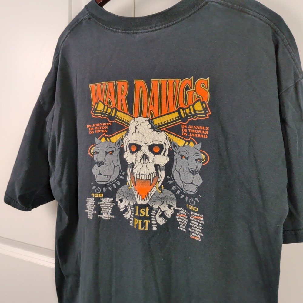 Vintage 2005 Gildan War Dawgs US Army Fort Sill Skull T Shirt XL 05/06